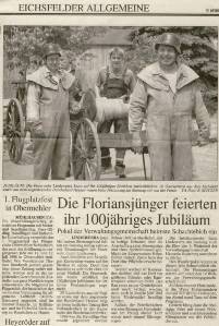 100 Jahre Feuerwehr Artikel vom 08.06.1998